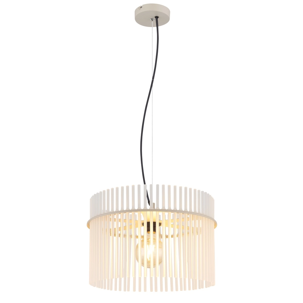 Hanglamp Gorley zand bruin met glas Ø 40cm