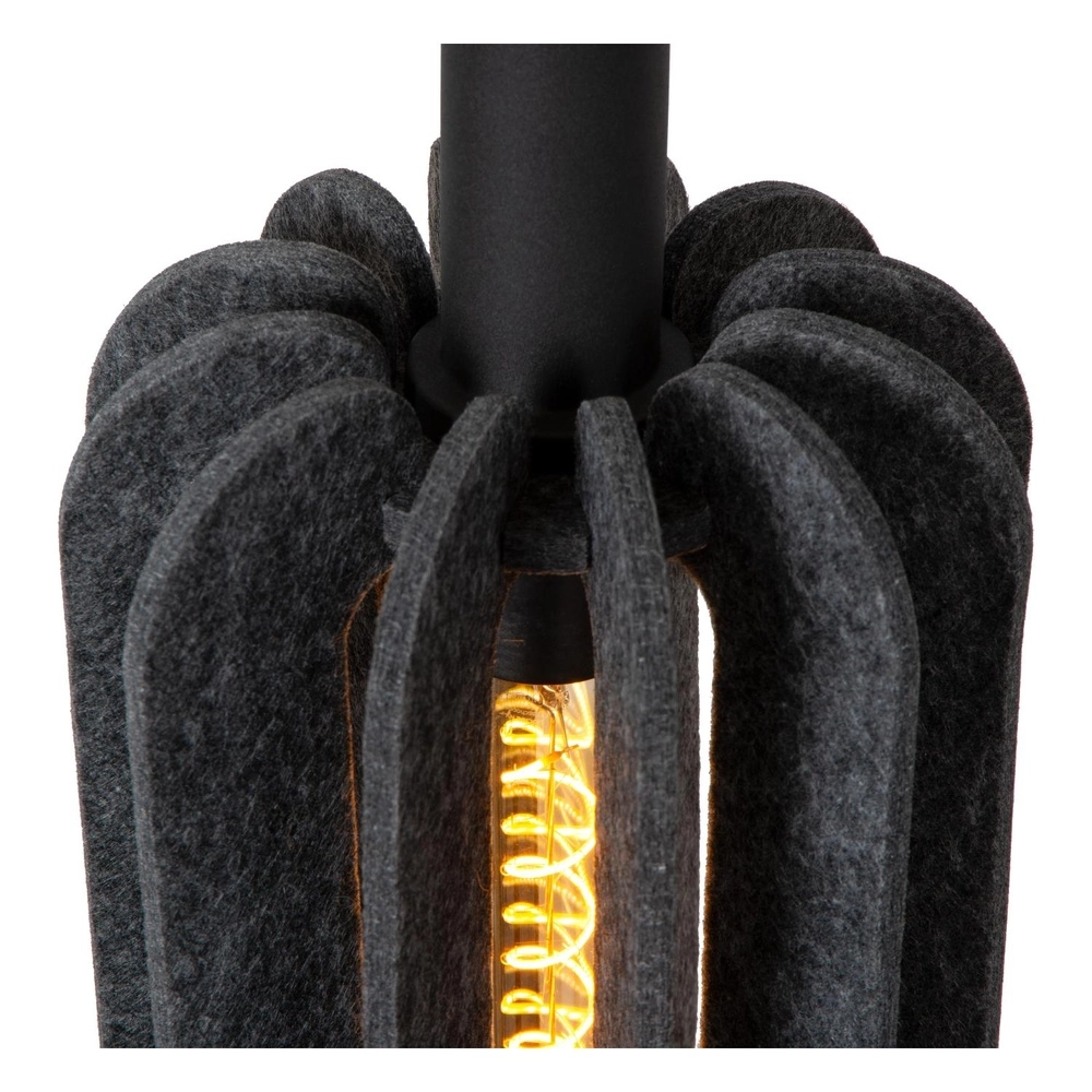 Strakke hanglamp Rafal zwart met grijs Lucide 5411212452764