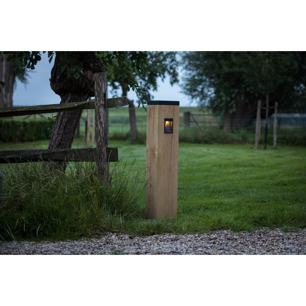 Houten solar pad lamp Torre Solar Eiken - 17,5x17,5x90cm - 2700K Timberlab 8716803514584