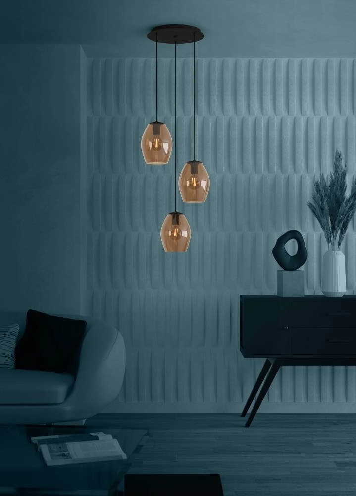 Hanglamp amberglas Estanys 1 3-lichts Stars of Light 9008606235940