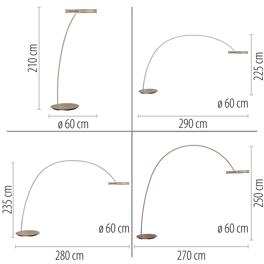 Strakke booglamp Pure Loop-Bow verstelbaar - bronce Paul Neuhaus 4012248397169