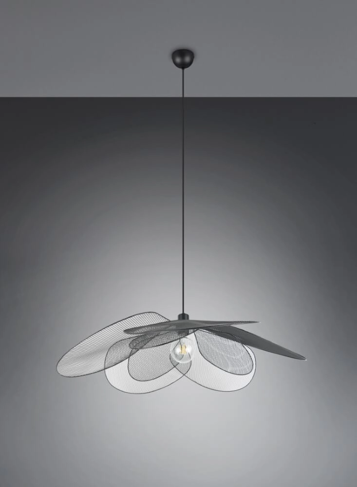 Grote bohemian hanglamp Fleure Ø 87cm zwart Trio 4017807637731