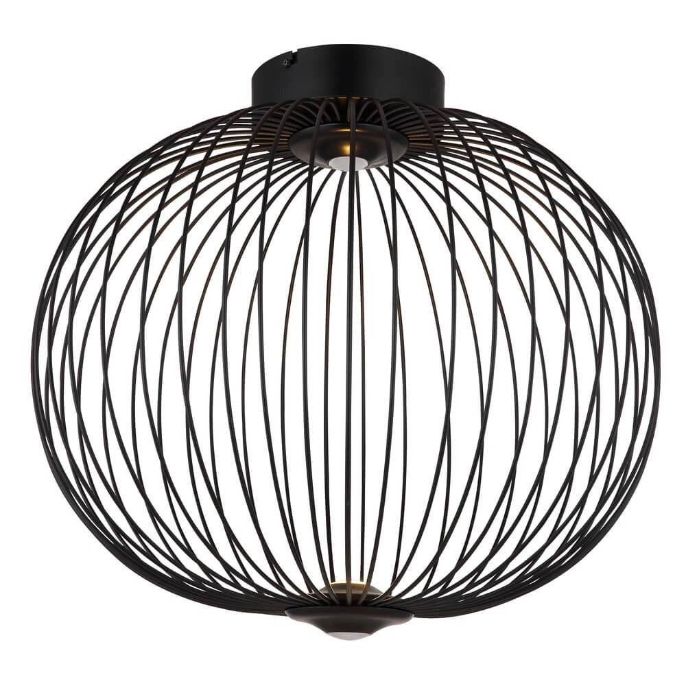 Zwarte plafondlamp Galway enkel kooi Ø 50cm Globo 9007371468331
