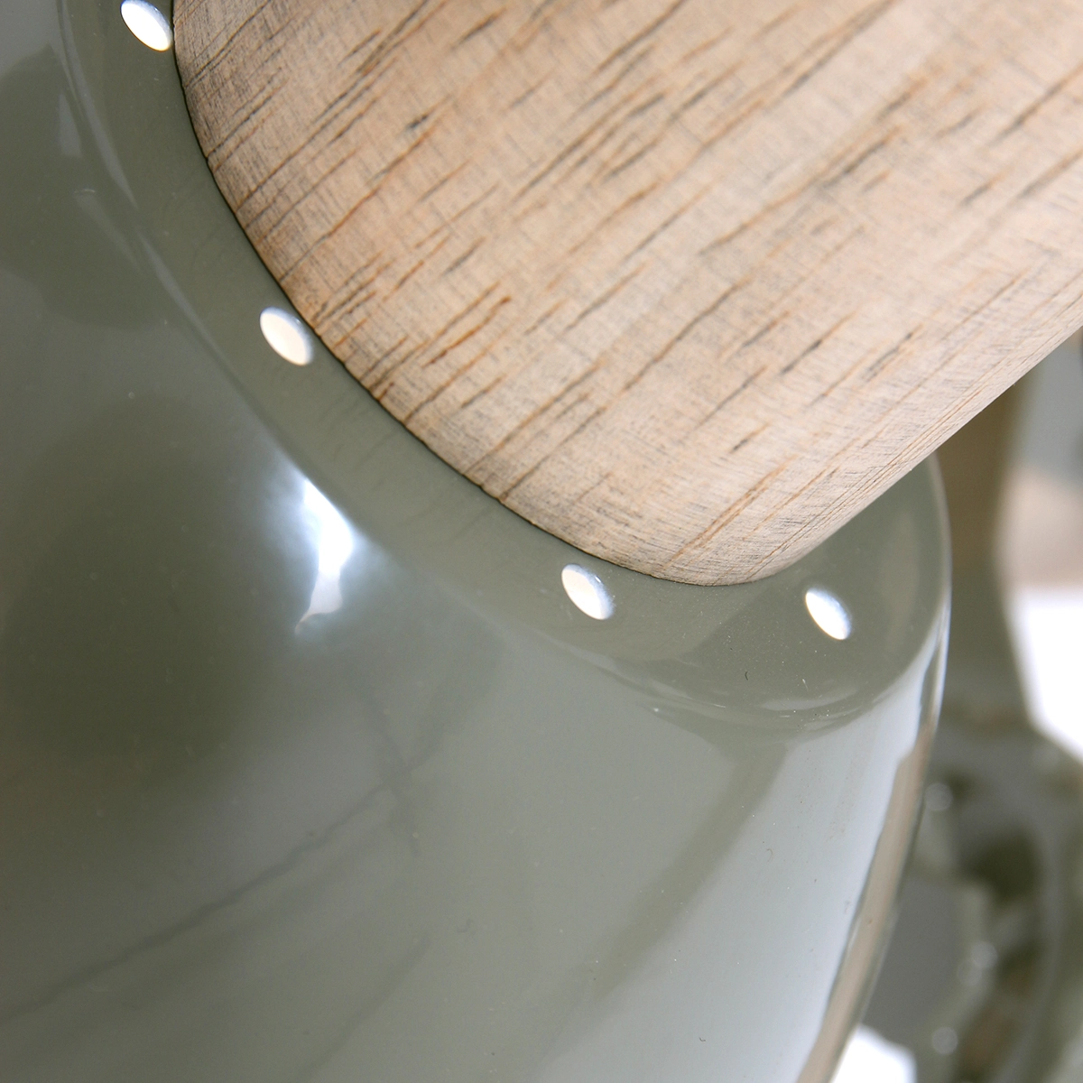 Industriële plafondlamp Gearwood 3-lichts retro groen met hout Steinhauer 8712746135398