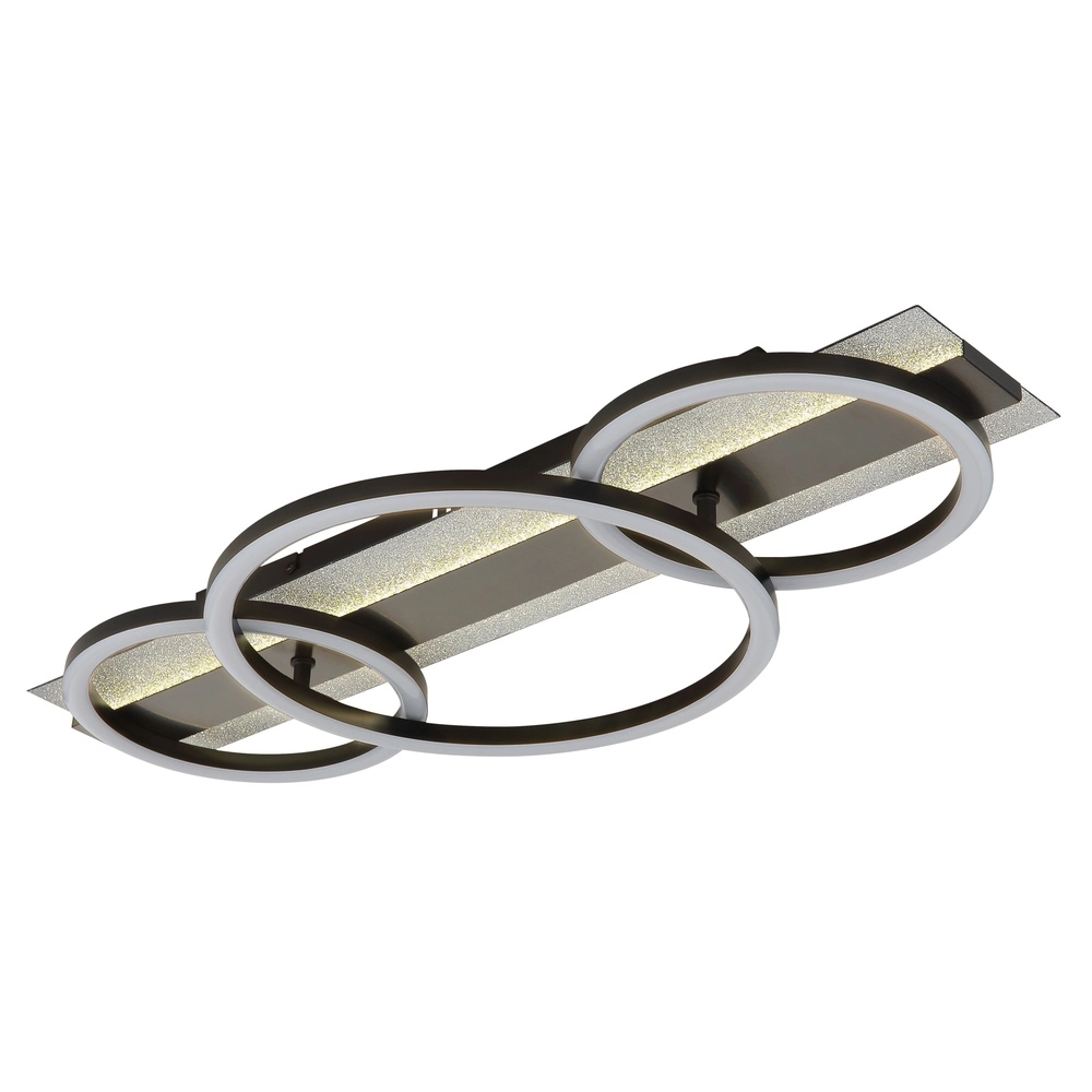 Zwarte plafondlamp Norberto 3 ringen recht Globo 9007371569830