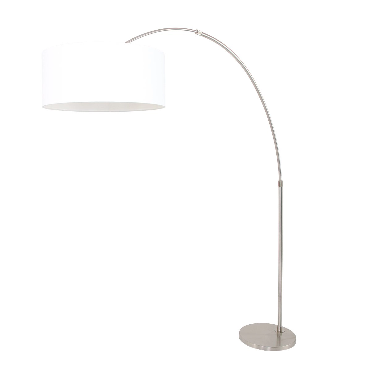 Arc lamp Gramineus 50 Rvs met witte lampenkap