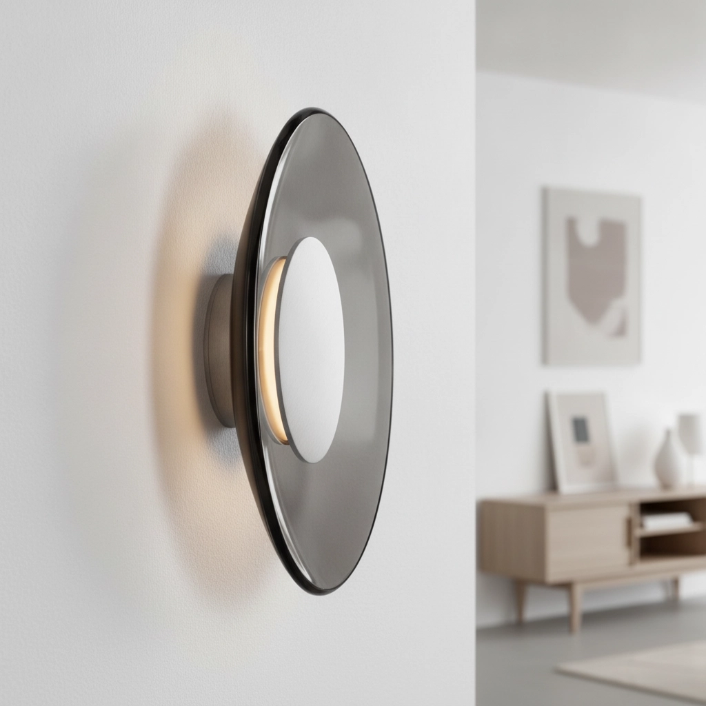 Wandlamp Esti smoke glas Ø 32cm