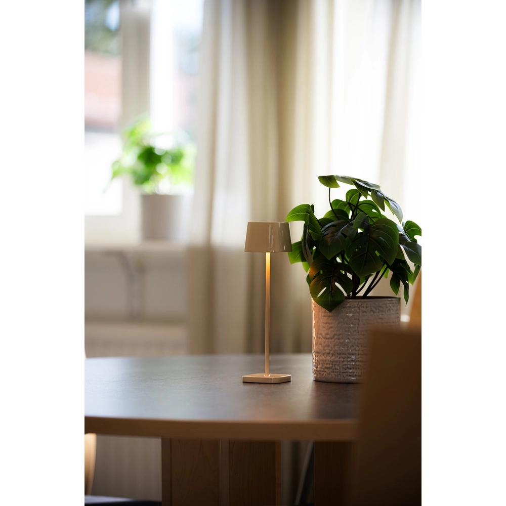 Tafellamp Capri mini zand bruin glans oplaadbaar KonstSmide 7318300030386