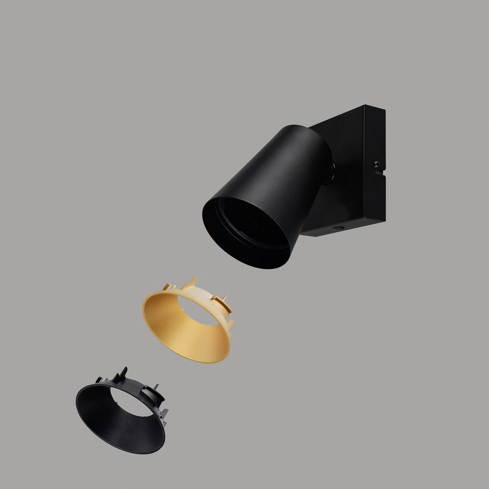 Wandspot Sharp zwart met schakelaar Trio 4017807627725