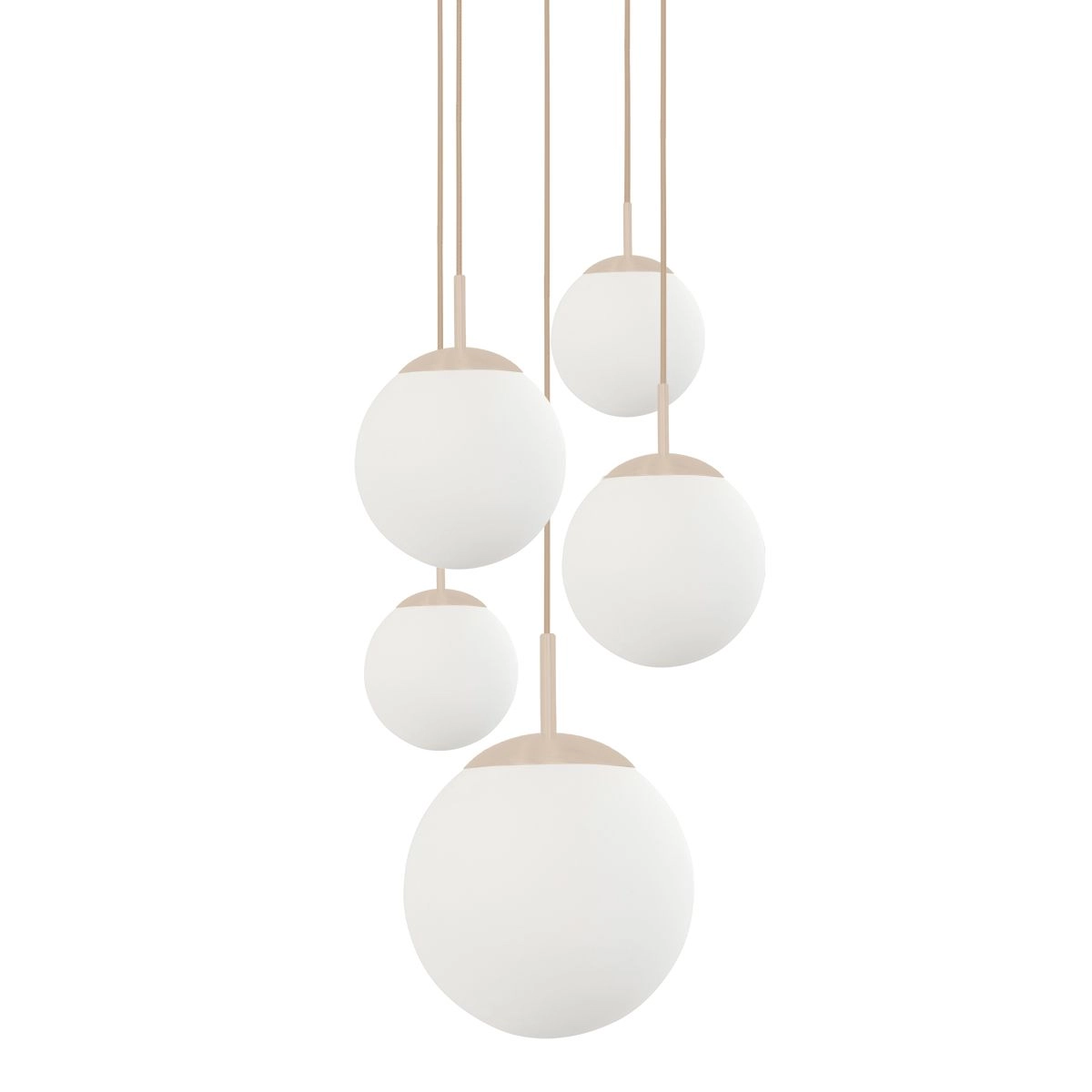 5-lichts vide hanglamp Bollique Zand met opaal glas Steinhauer 8712746187182