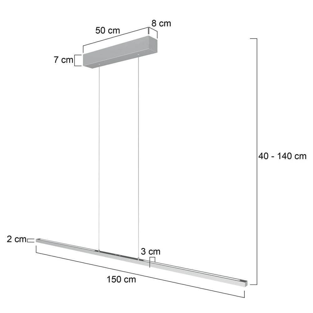Design hanglamp Bande 150cm grijs Steinhauer 8712746175820