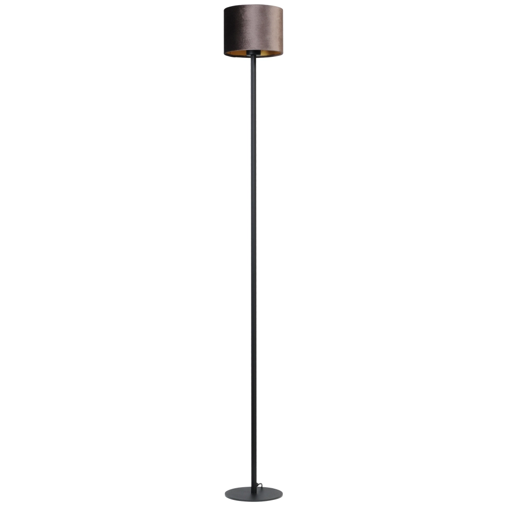 Zwarte vloerlamp Venus 175cm met bruine lampenkap