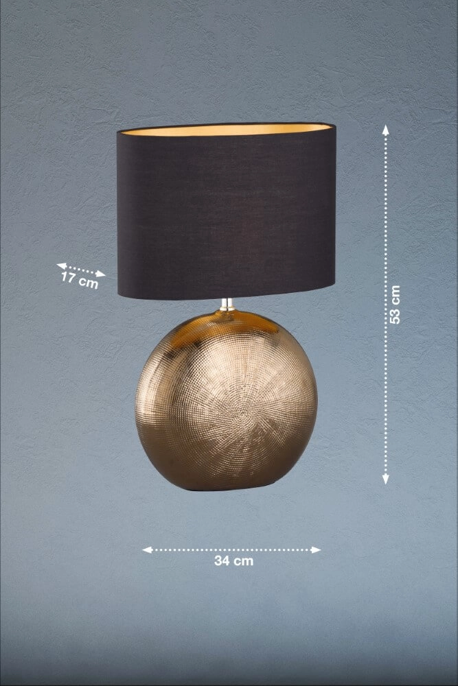 Schemerlamp goud met zwart Foro 53cm Fischer & Honsel 4003694505567