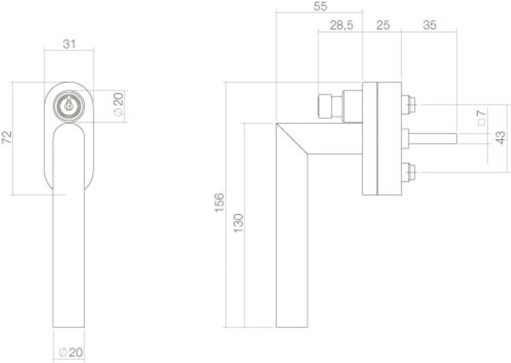 Raamkruk hoek Ventra afsluitbaar RVS Intersteel 8714186366684