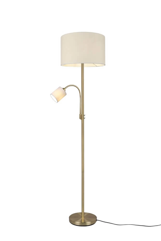 Vloerlamp Hotel messingfarbig Trio 4017807494556