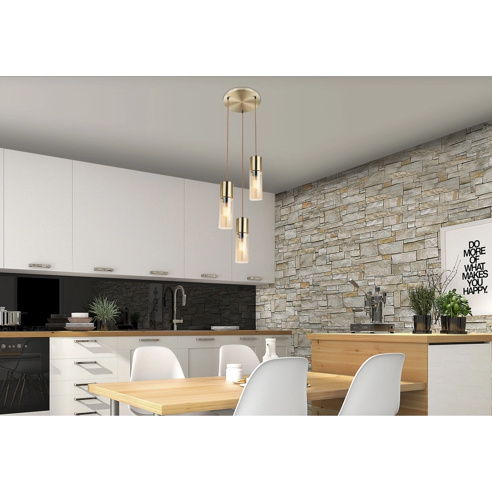 3-lichts hanglamp Annika goud design Globo 9007371409686