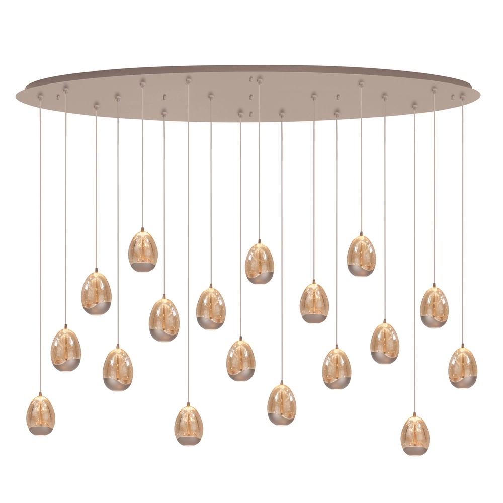 Hanglamp Champagne Egg champagne 18-lichts
