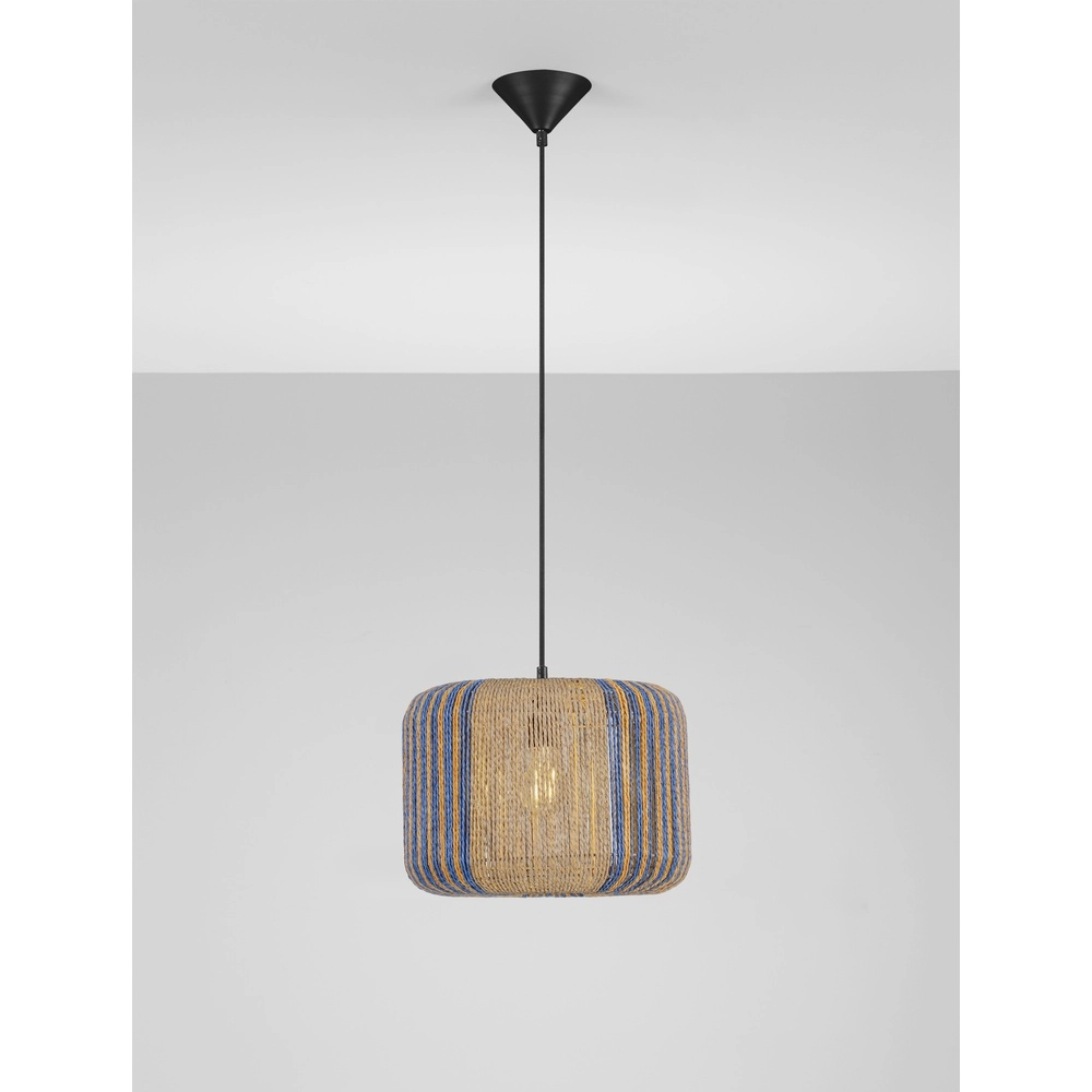 Hanglamp Abby Ø 33cm bruin met blauw Lyora 5212017477330
