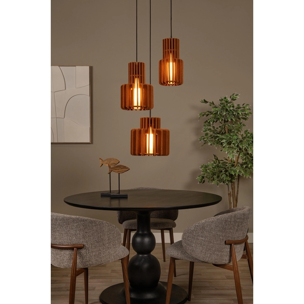 Design hanglamp Rollo 3-lichts terracotta Lucide 5411212452818