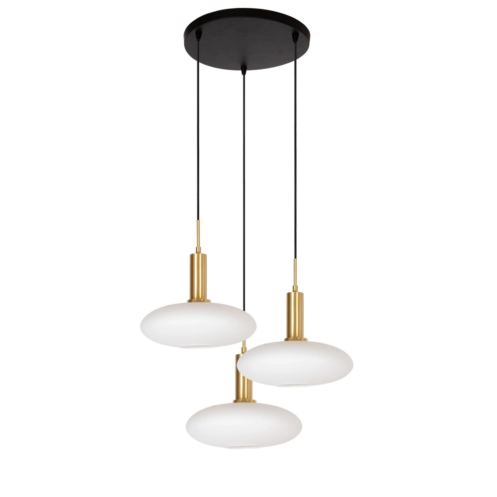 Design hanglamp Singala 3-lichts rond goud met wit