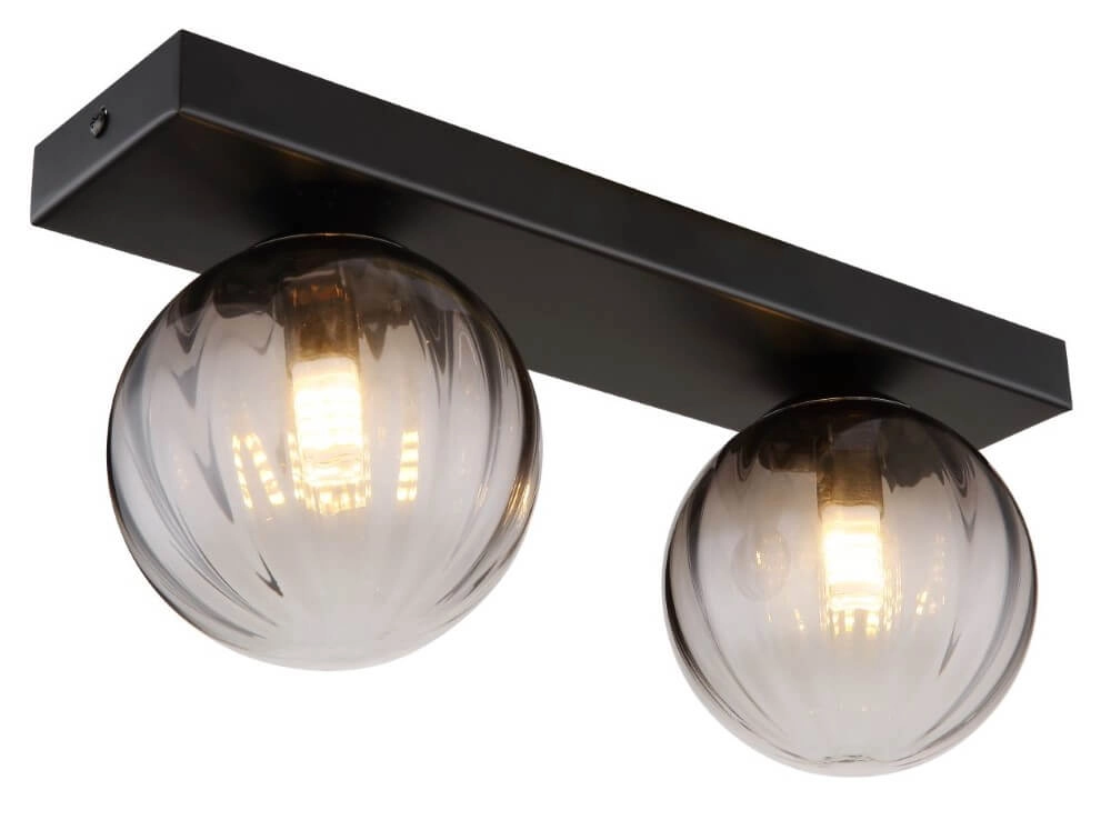 2-lichts plafondlamp Dallerta smoke glas