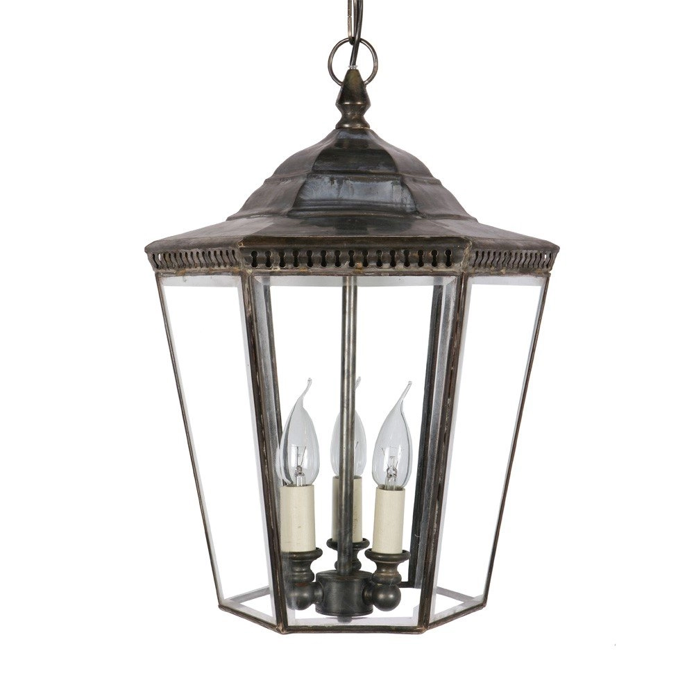 Antieke hanglamp Chelsea 3-lichts - antiek koper (ANT) Limehouse