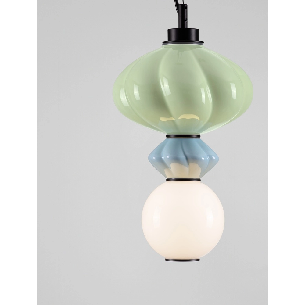 Hanglamp Oneta groen - blauw -wit Lyora 5212017473912