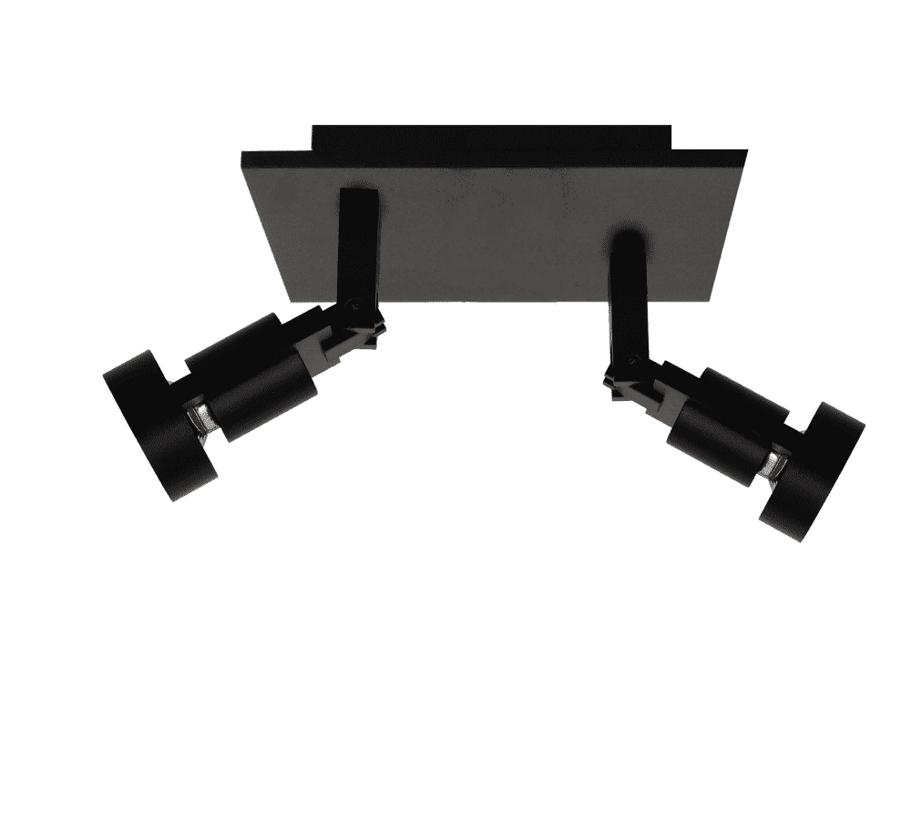 Dubbele opbouwspot Tech II zwart