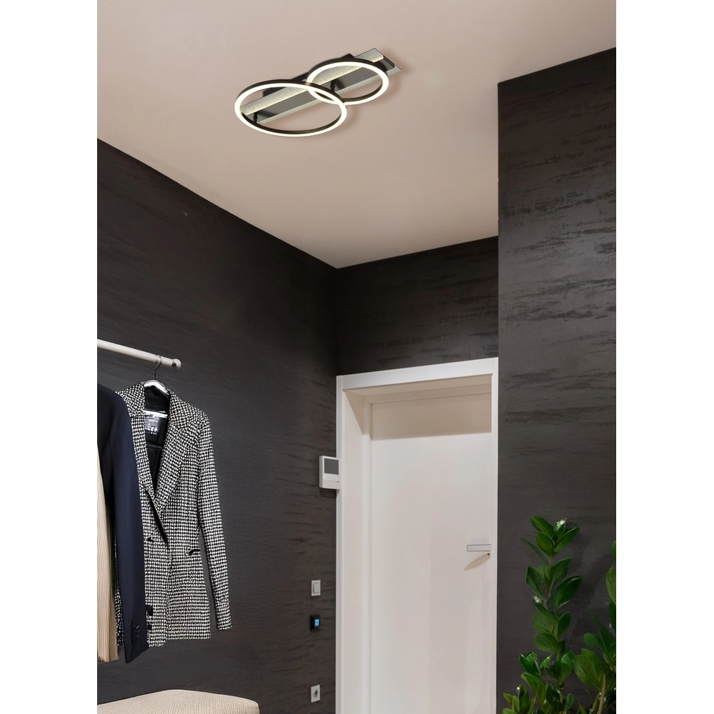 Zwarte plafondlamp Norberto 2 ringen Globo 9007371566839