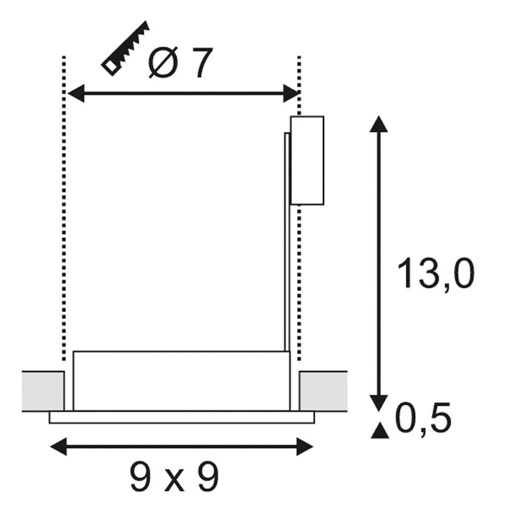 Inbouwspot Dolix Out GU10 Square voor buiten SLV 4024163194891