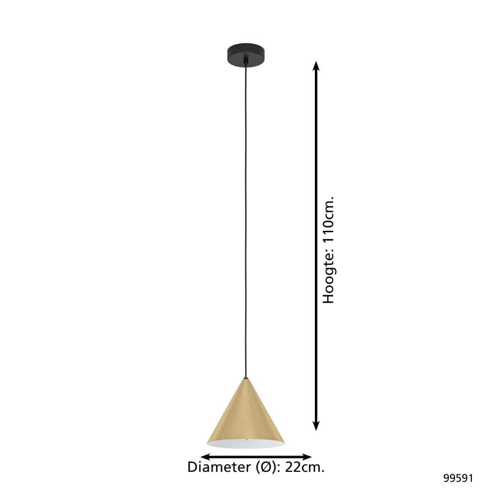 Gouden hanglamp Narices Ø 22cm Eglo 9002759995911