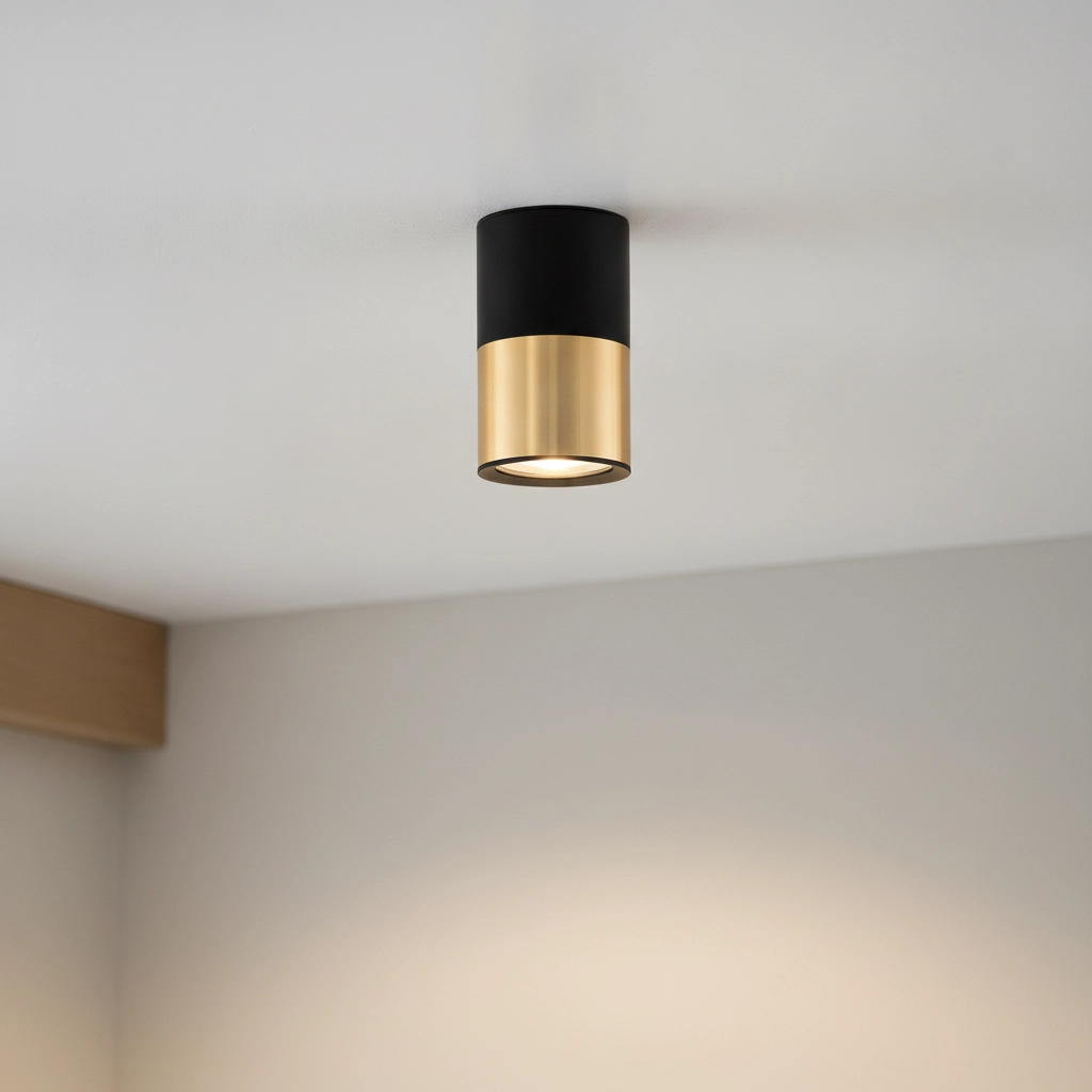 Plafondspot Picto 10cm zwart met goud