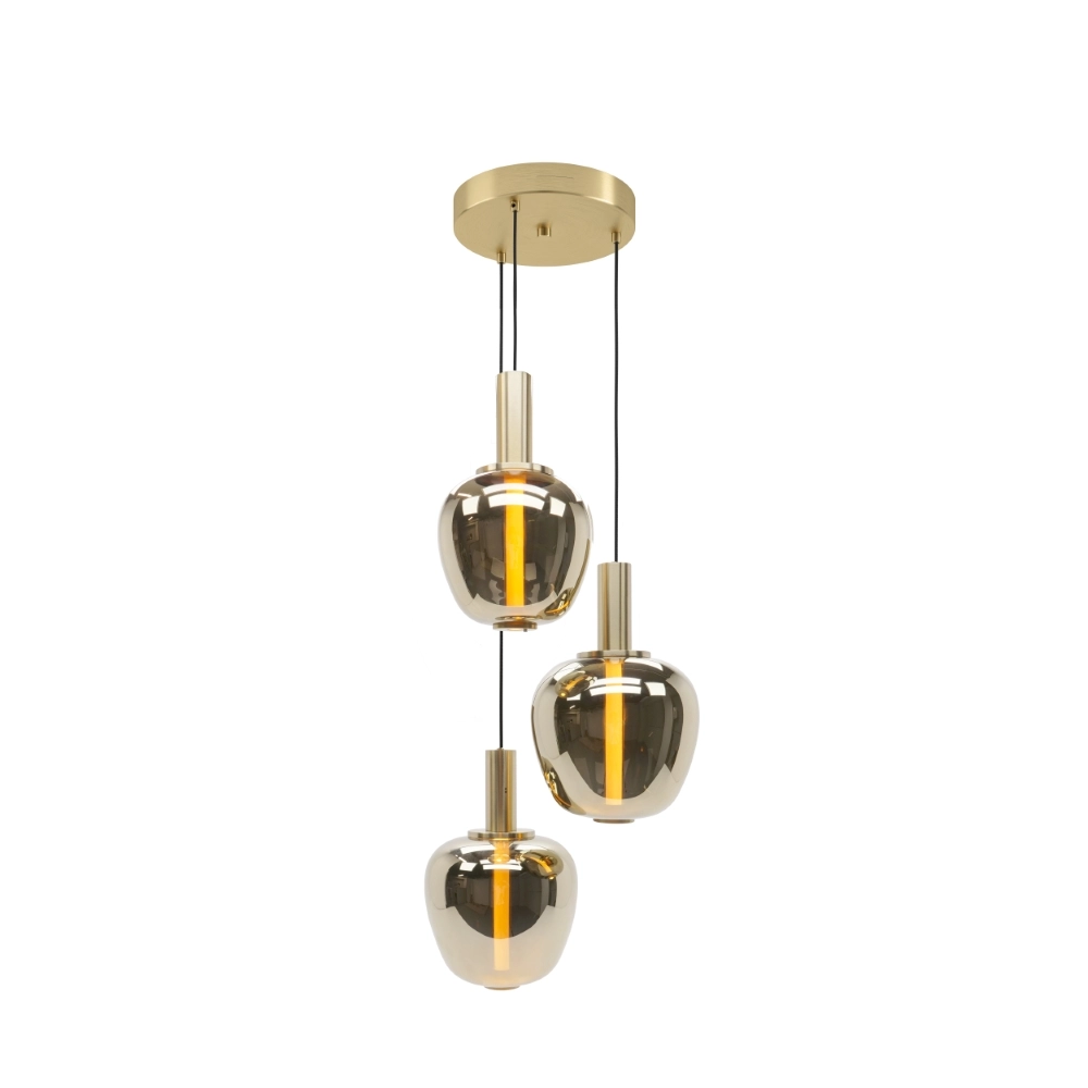 3-lichts hanglamp Fruitera goud Ø 45cm