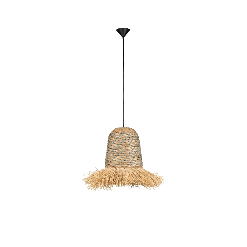 Stro lamp Sorello blauw met bruin Lyora 5212017477422
