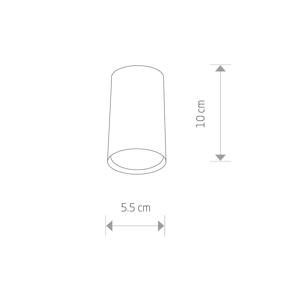 Zwarte opbouwspot Eye 5,5cm Lyora 5903139683692