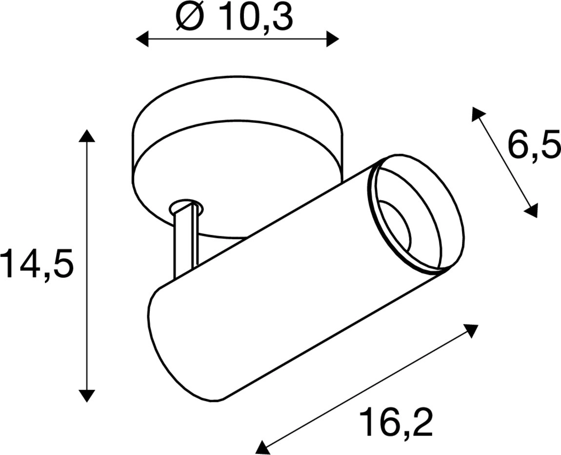 Opbouwspot Numinos S zwart 2700K - 60gr SLV 4024163242509