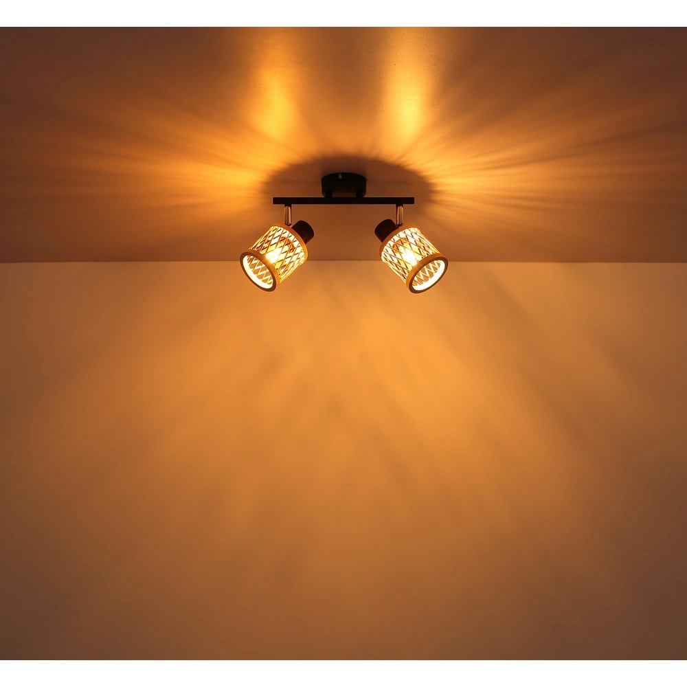 Wandlamp Mali 2-lichts zwart met kapjes Globo 9007371531714