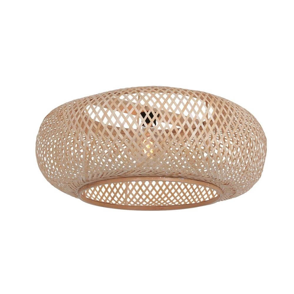 Booglamp Sparkled Light brons met bamboe kap Ø 45cm Steinhauer 8712746179903