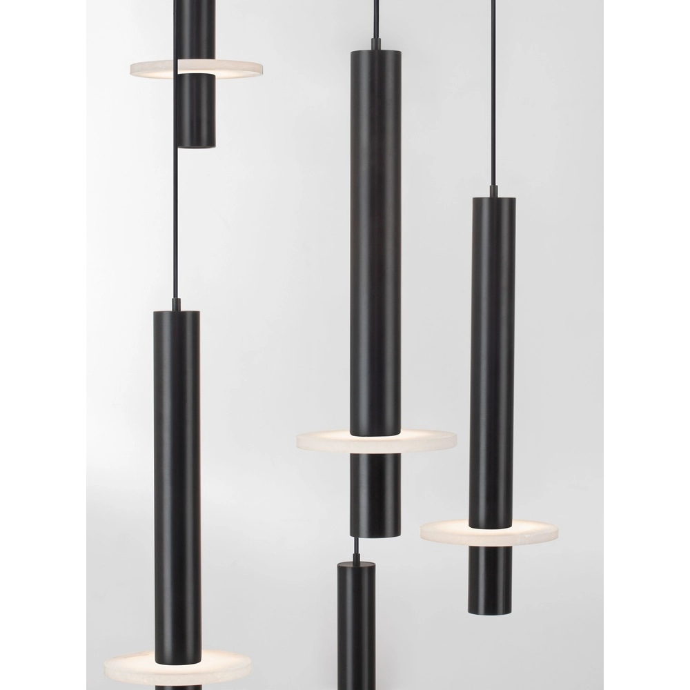 Design hanglamp Noemi zwart met wit Ø 62cm Lyora 5212063503298
