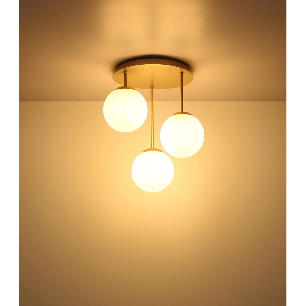 3-lichts plafondlamp Harmon champagne Globo 9007371580927