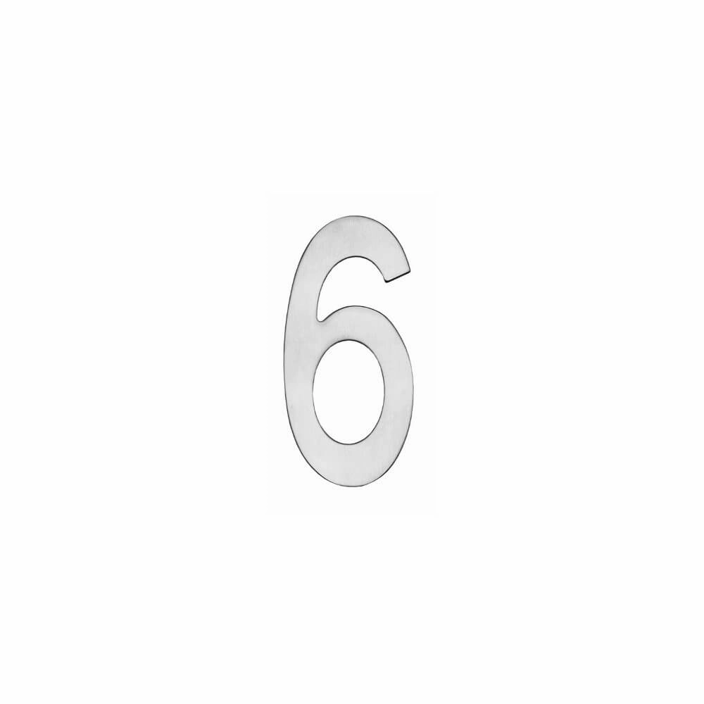 Huisnummer 6 Numbra 15cm RVS