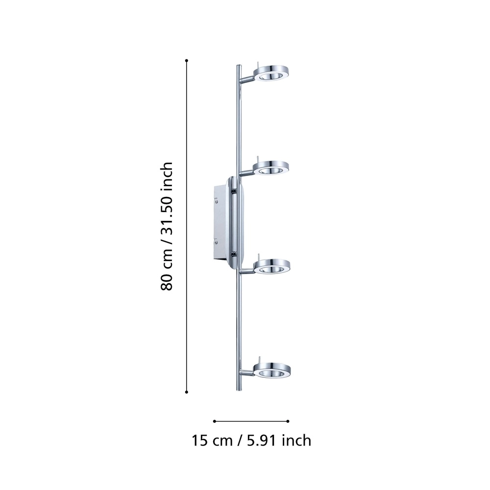 Plafondlamp Naudella 4-lichts chroom Eglo 9002759313623