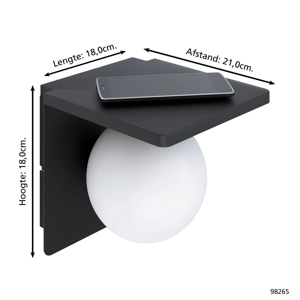 Wandlamp Ciglie zwart Eglo 9002759982652