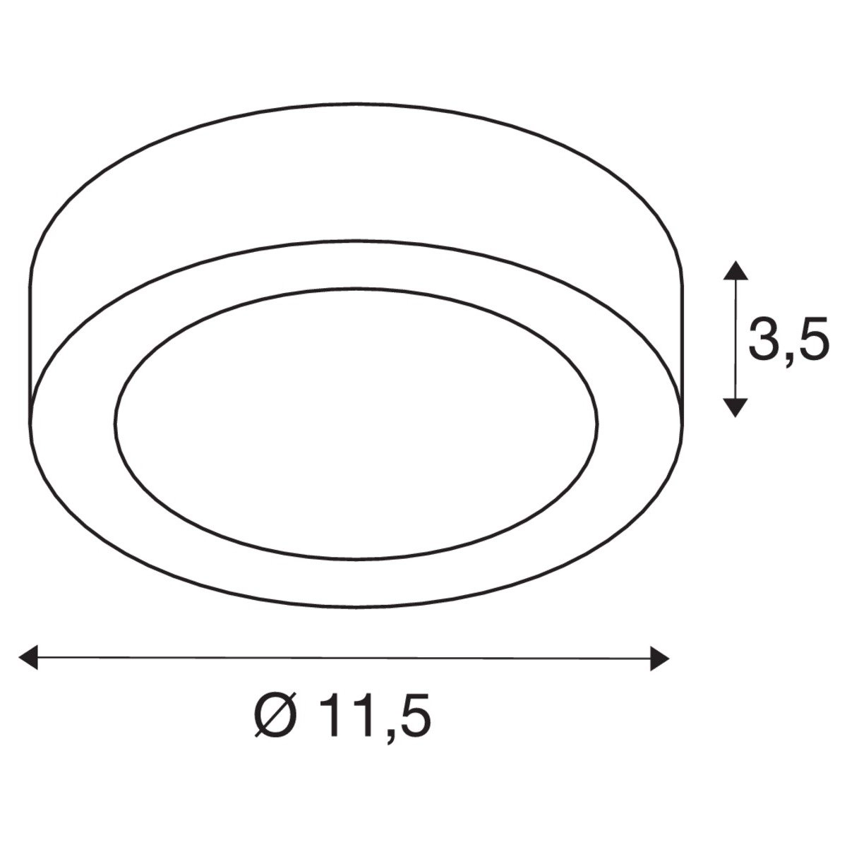 Ø 11,5cm Plafondlamp Senser 4000K SLV 4024163248501