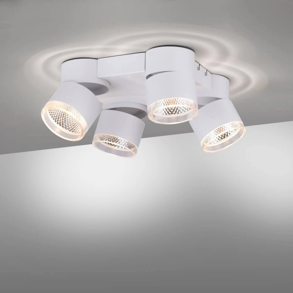 Witte plafondlamp Pure Nola 4-lichts Paul Neuhaus 4012248374559