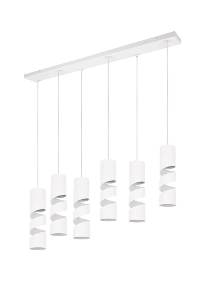 6-lichts koker hanglamp Stream wit Trio 4017807614015