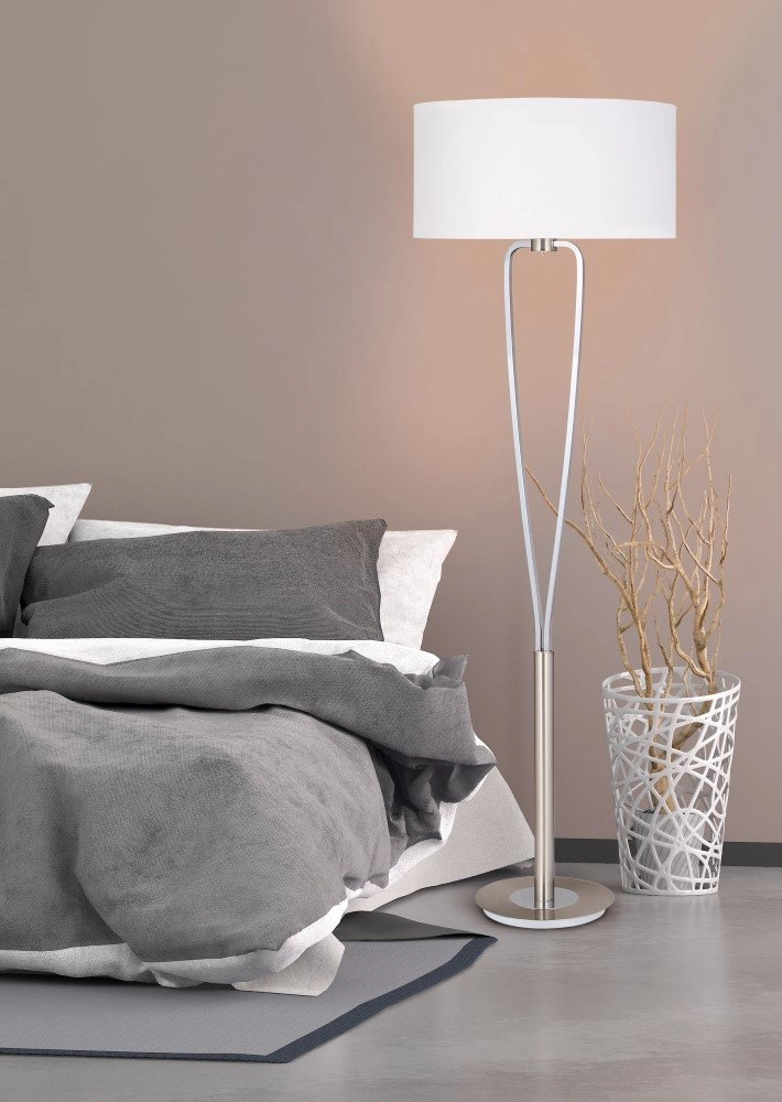 Lampenkap tafellamp Paris II grijs met witte lampenkap Trio 4017807368390