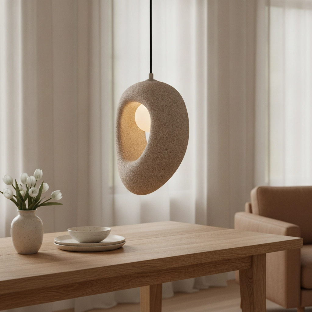 Natuurlijke hanglamp Tempus bruin 30cm