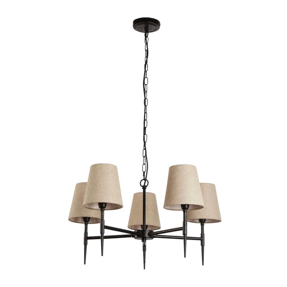 5-lichts hanglamp Gothic zwart