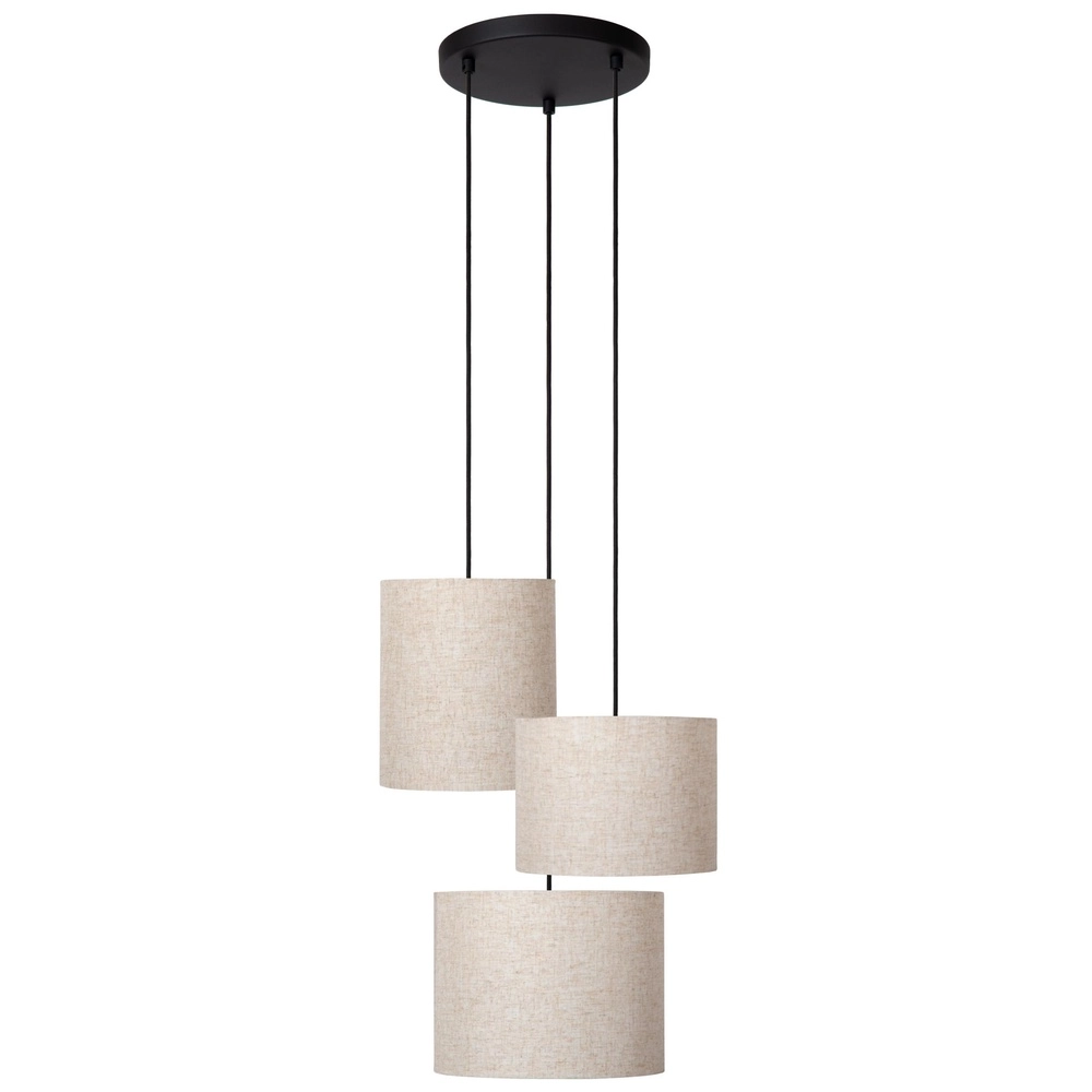 3-lichts hanglamp Maya crème